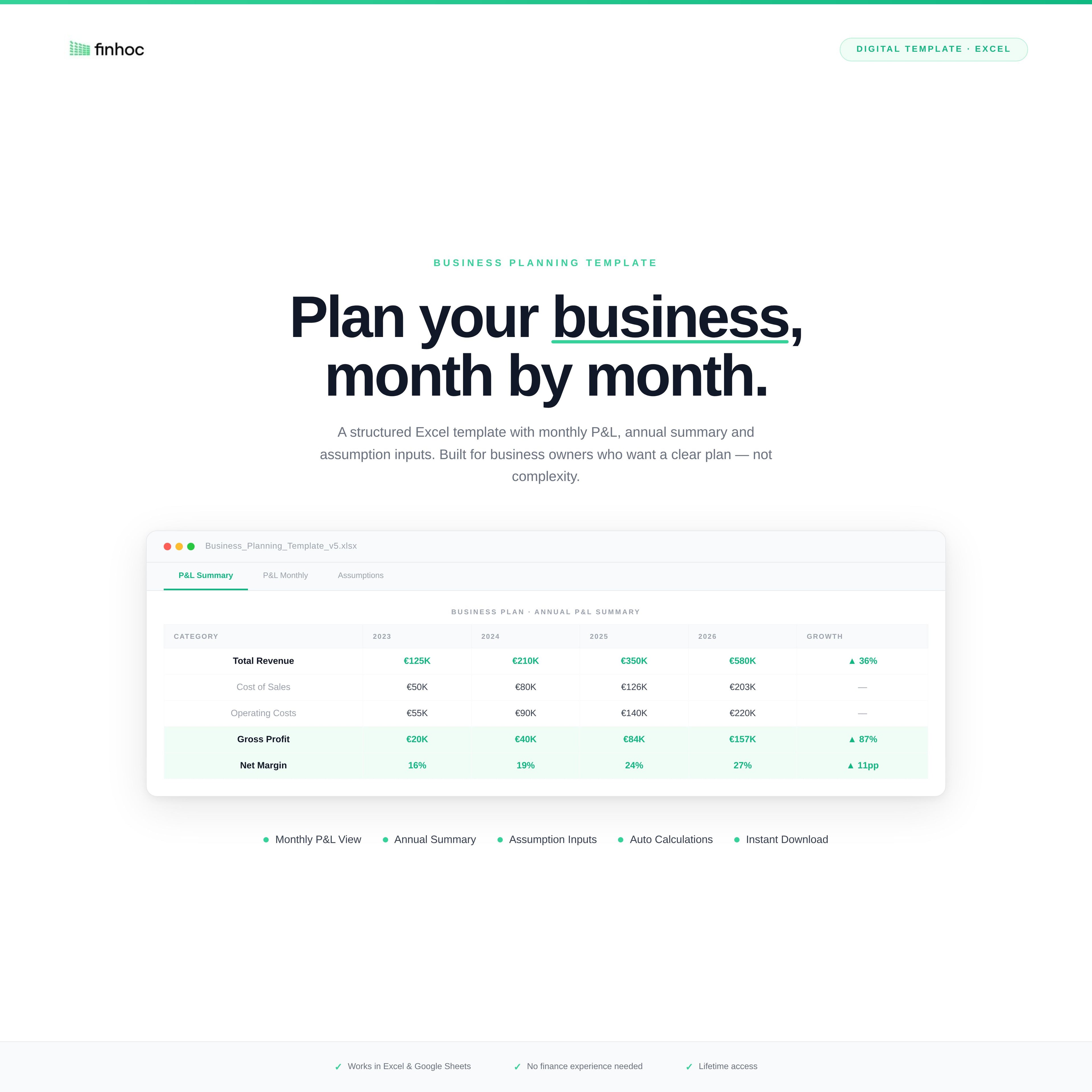 Business Plan/Profitability Template