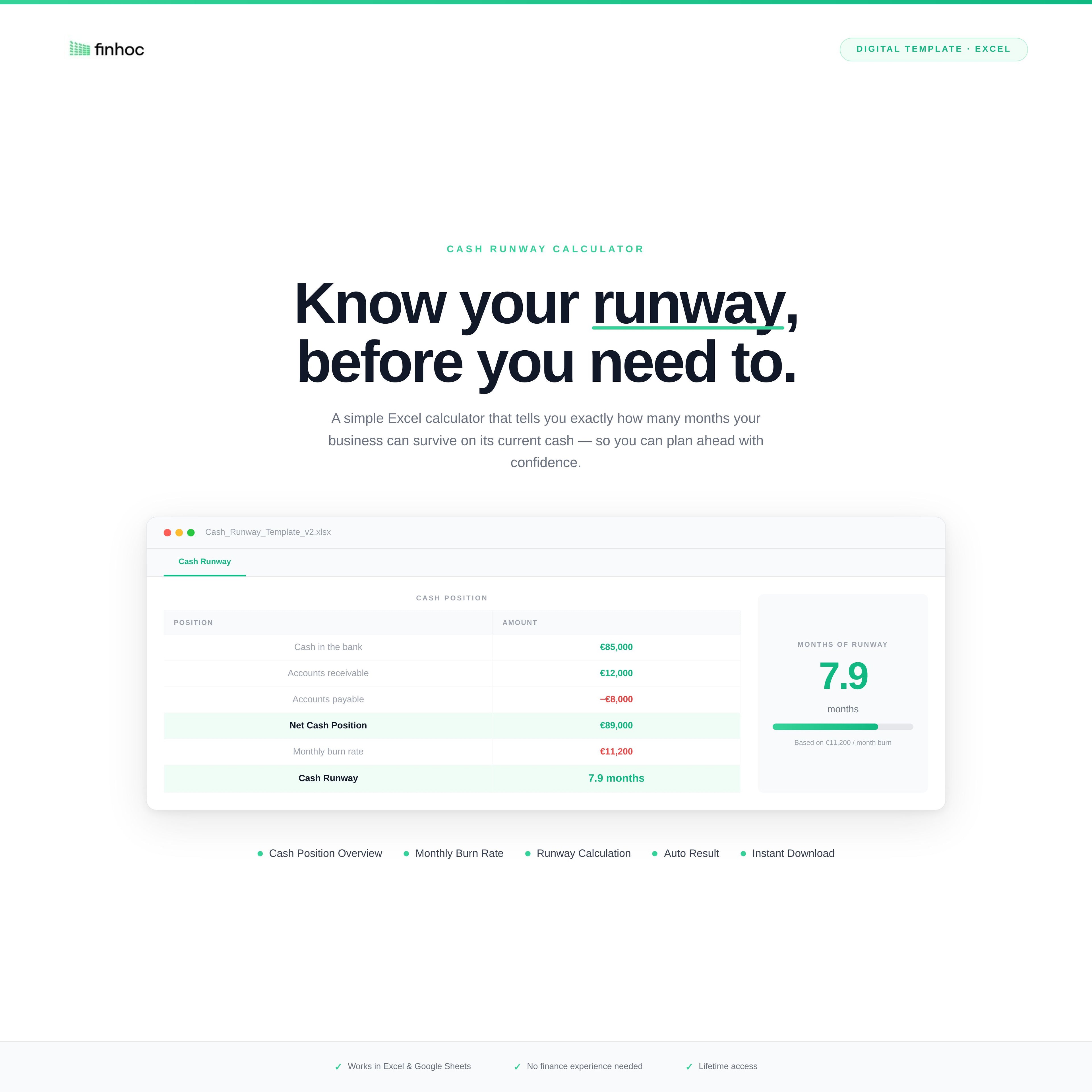 Cash Runway Template